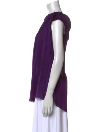 Andrew Gn Silk Bateau Neckline Blouse