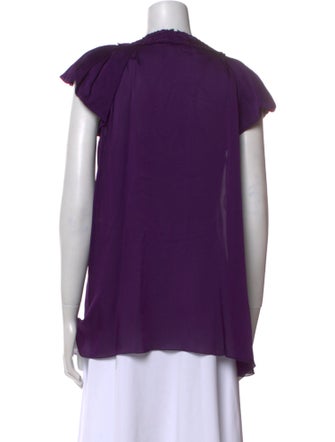 Andrew Gn Silk Bateau Neckline Blouse