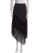 Andrew Gn Fringe Trim Accent Midi Length Skirt