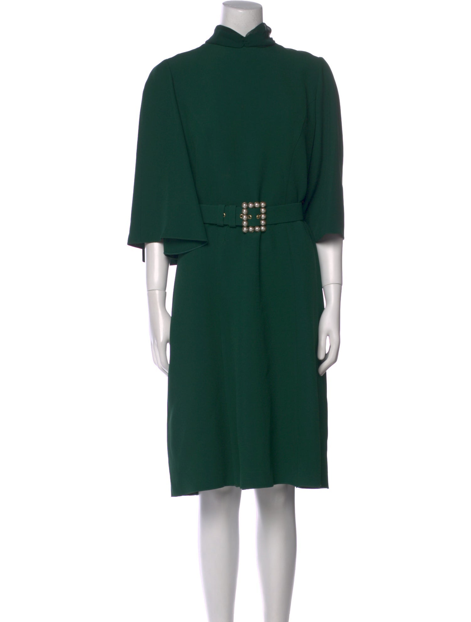 Andrew Gn Mock Neck Midi Length Dress