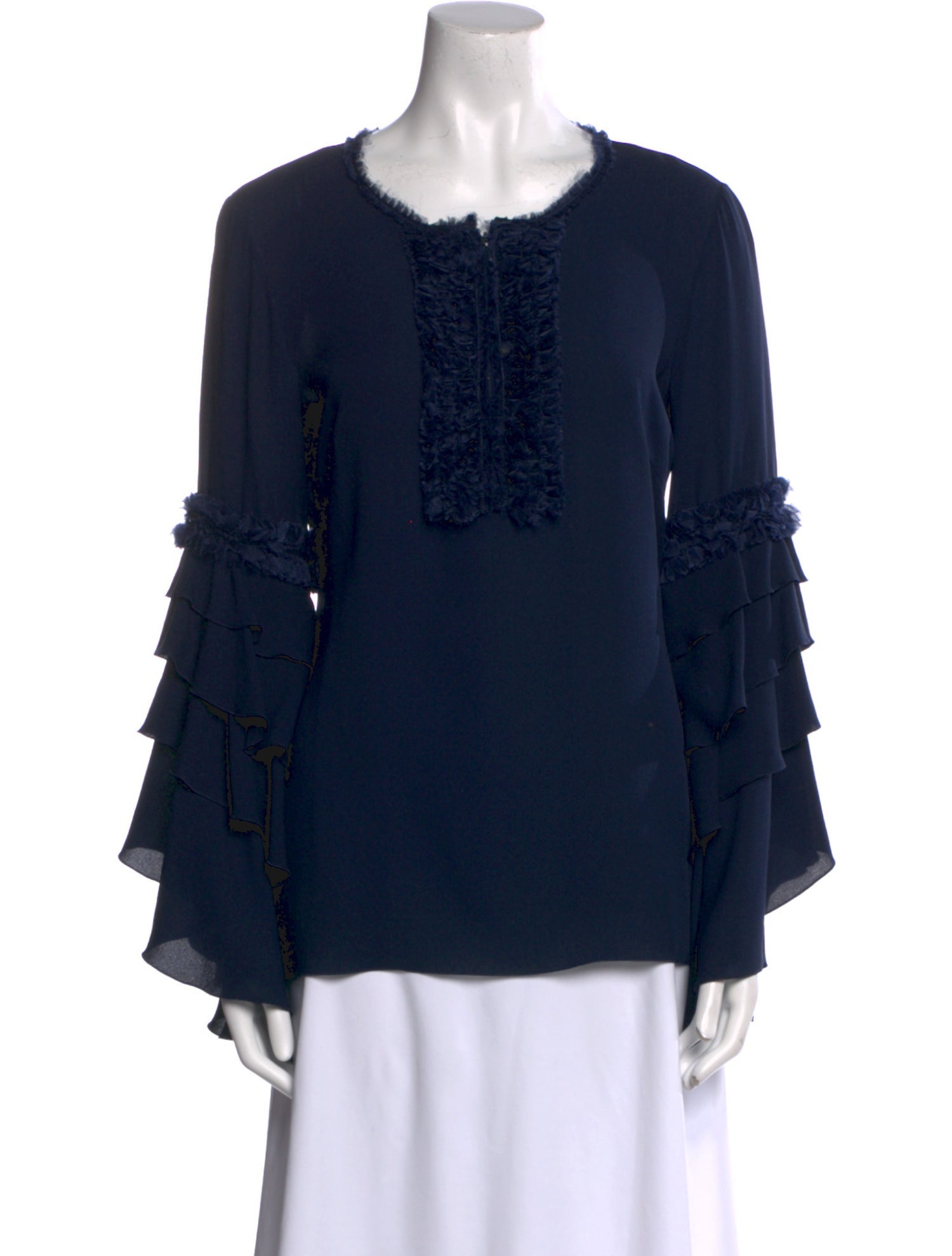Andrew Gn Silk Scoop Neck Blouse