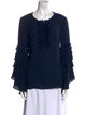 Andrew Gn Silk Scoop Neck Blouse