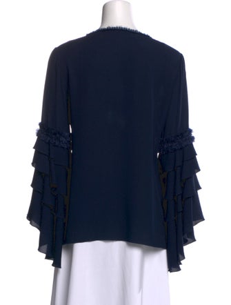 Andrew Gn Silk Scoop Neck Blouse
