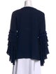 Andrew Gn Silk Scoop Neck Blouse