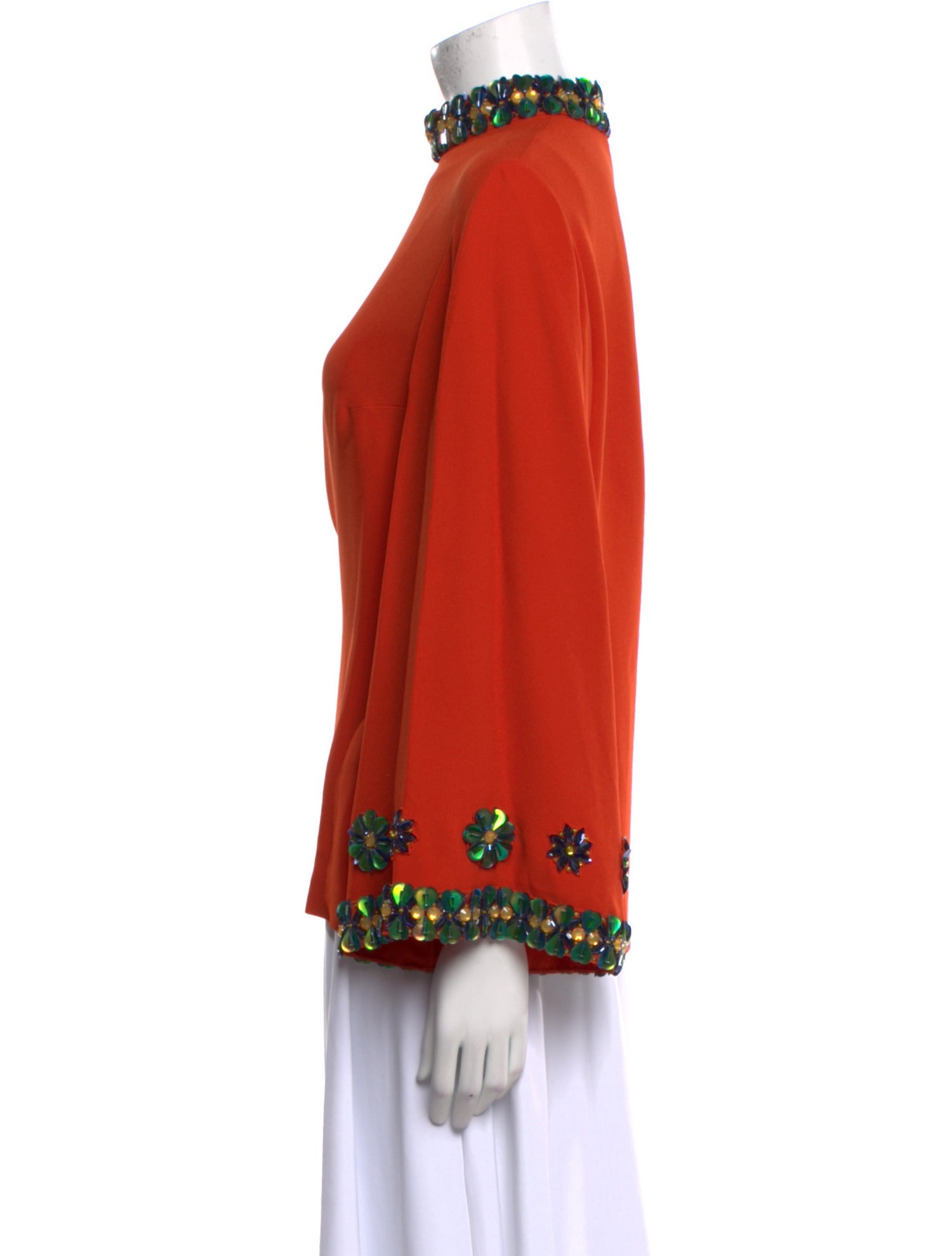 Andrew Gn Mock Neck Long Sleeve Blouse