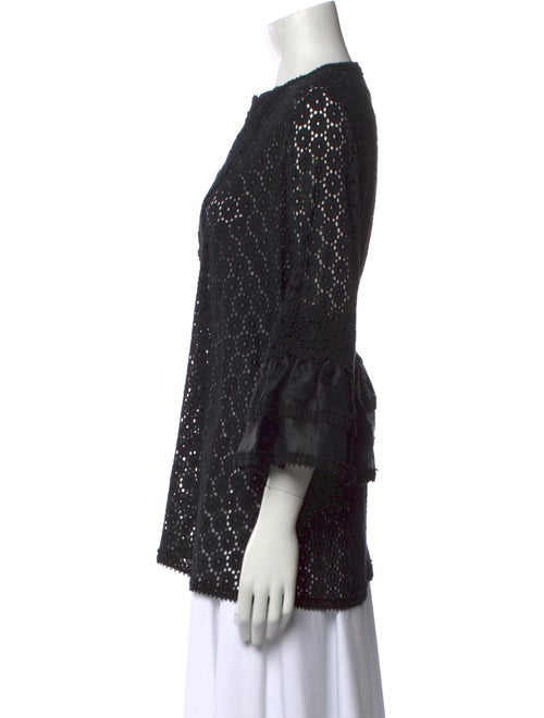 Andrew Gn Lace Pattern Crew Neck Blouse