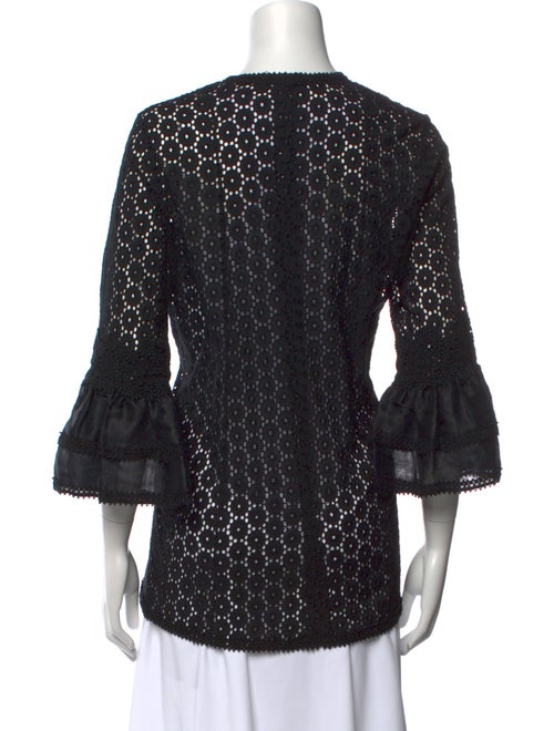 Andrew Gn Lace Pattern Crew Neck Blouse