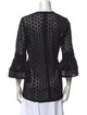 Andrew Gn Lace Pattern Crew Neck Blouse