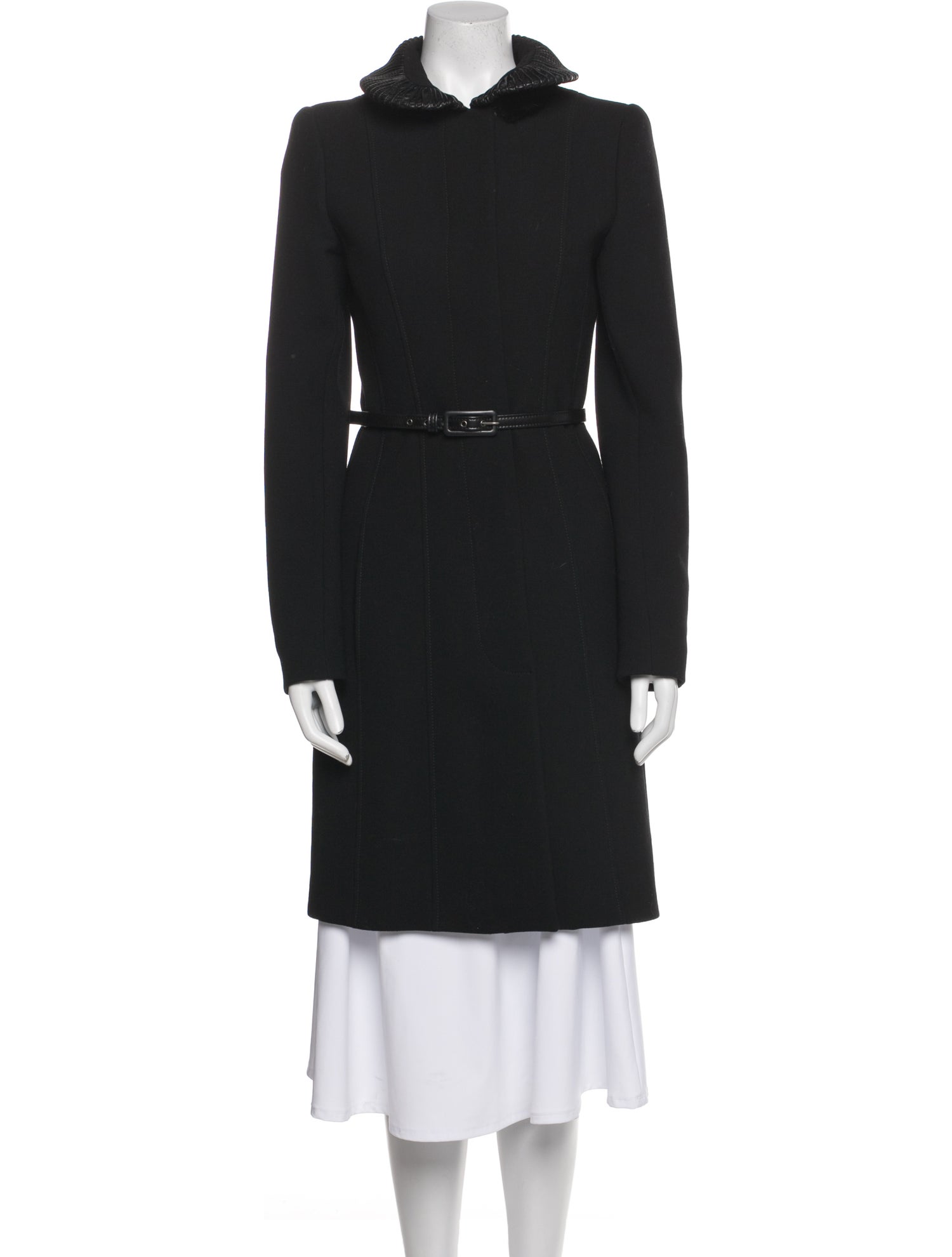 Andrew Gn Virgin Wool Faux Fur Coat