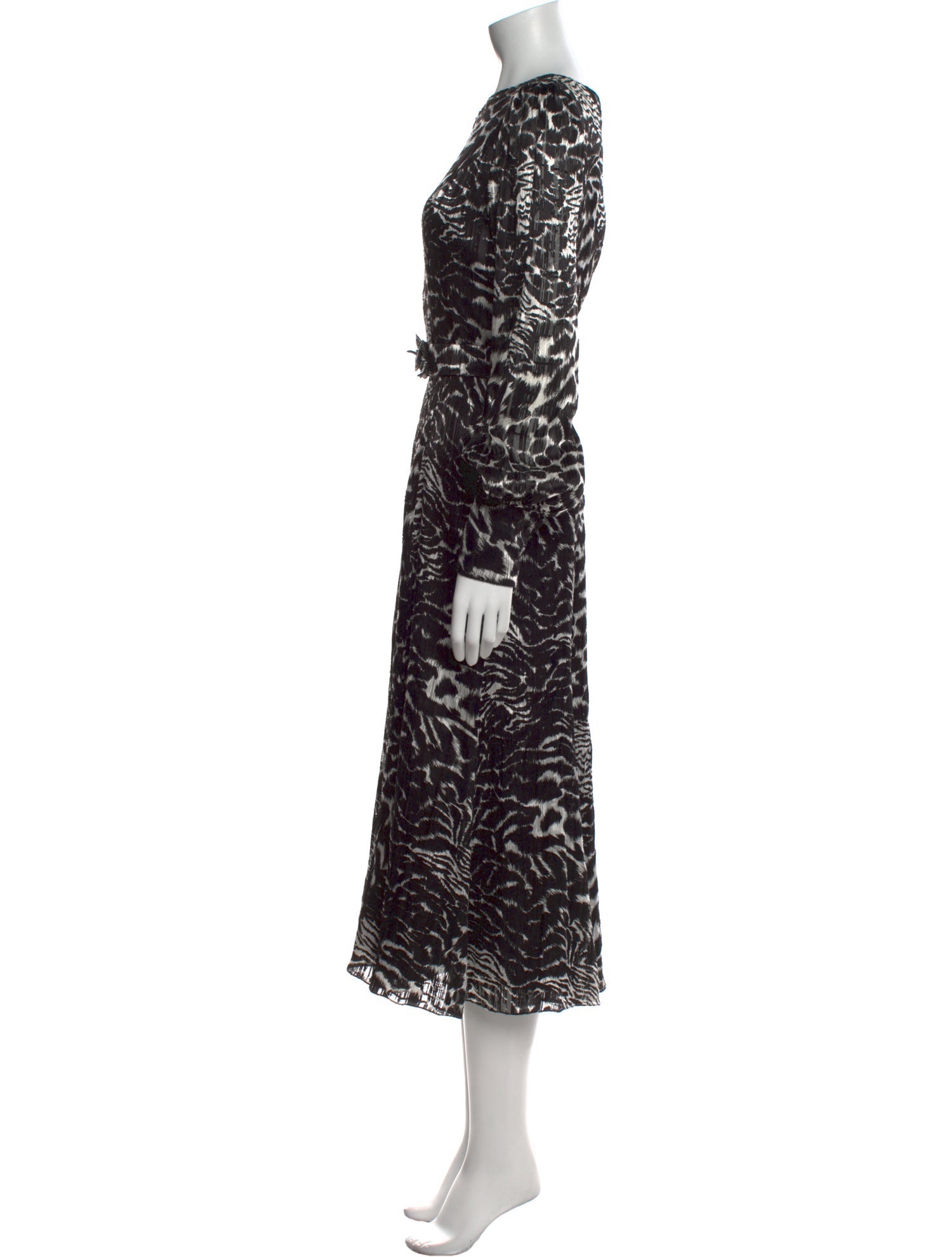 Andrew Gn Animal Print Midi Length Dress