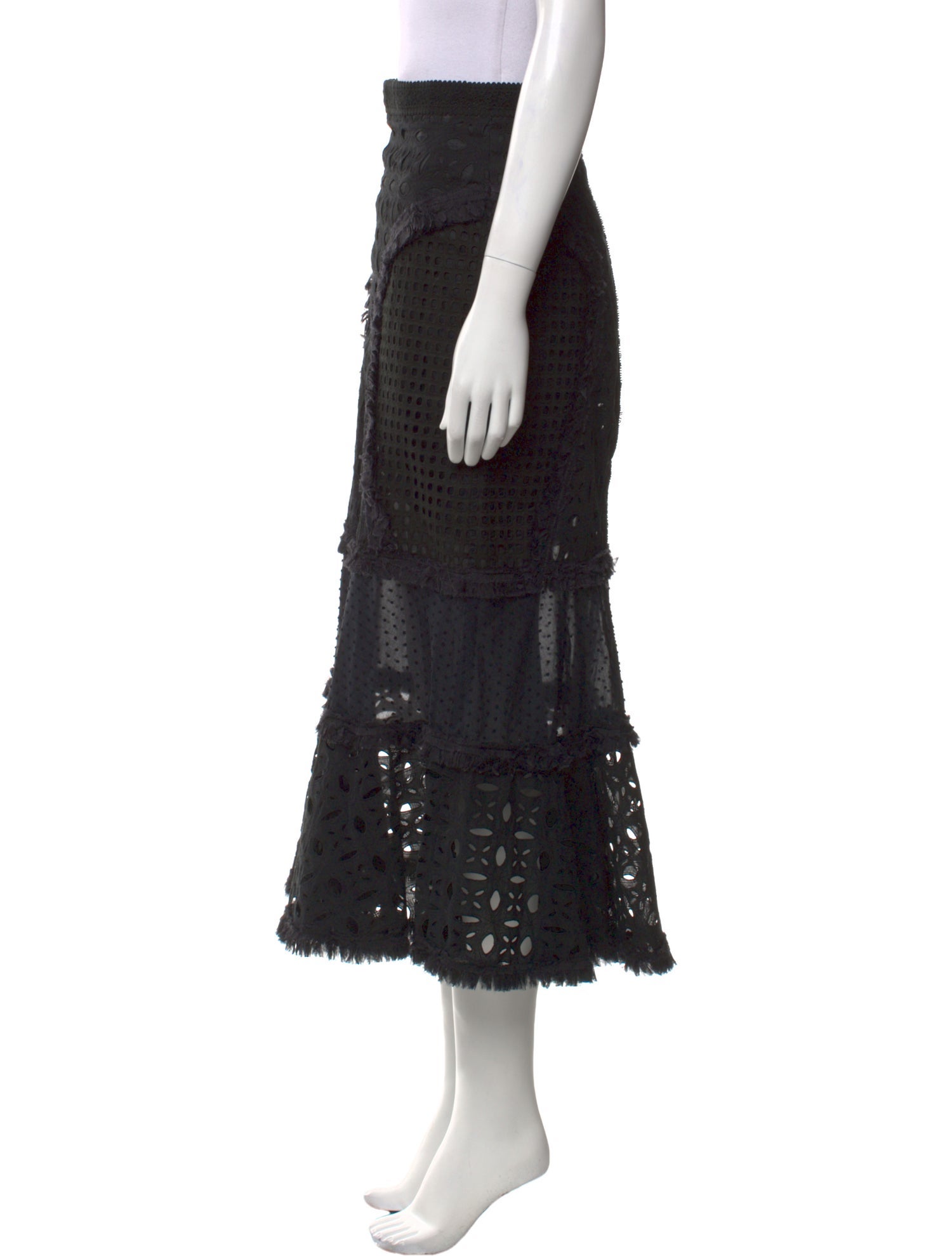 Andrew Gn Lace Pattern Midi Length Skirt