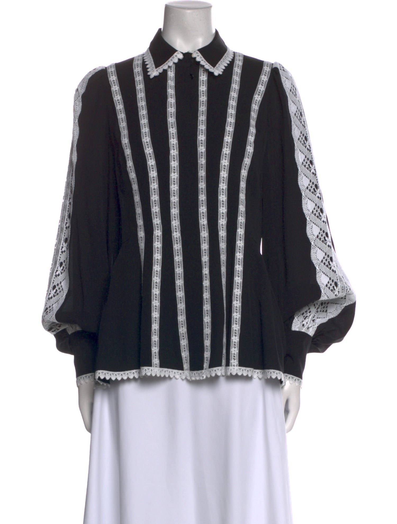 Andrew Gn Silk Striped Blouse