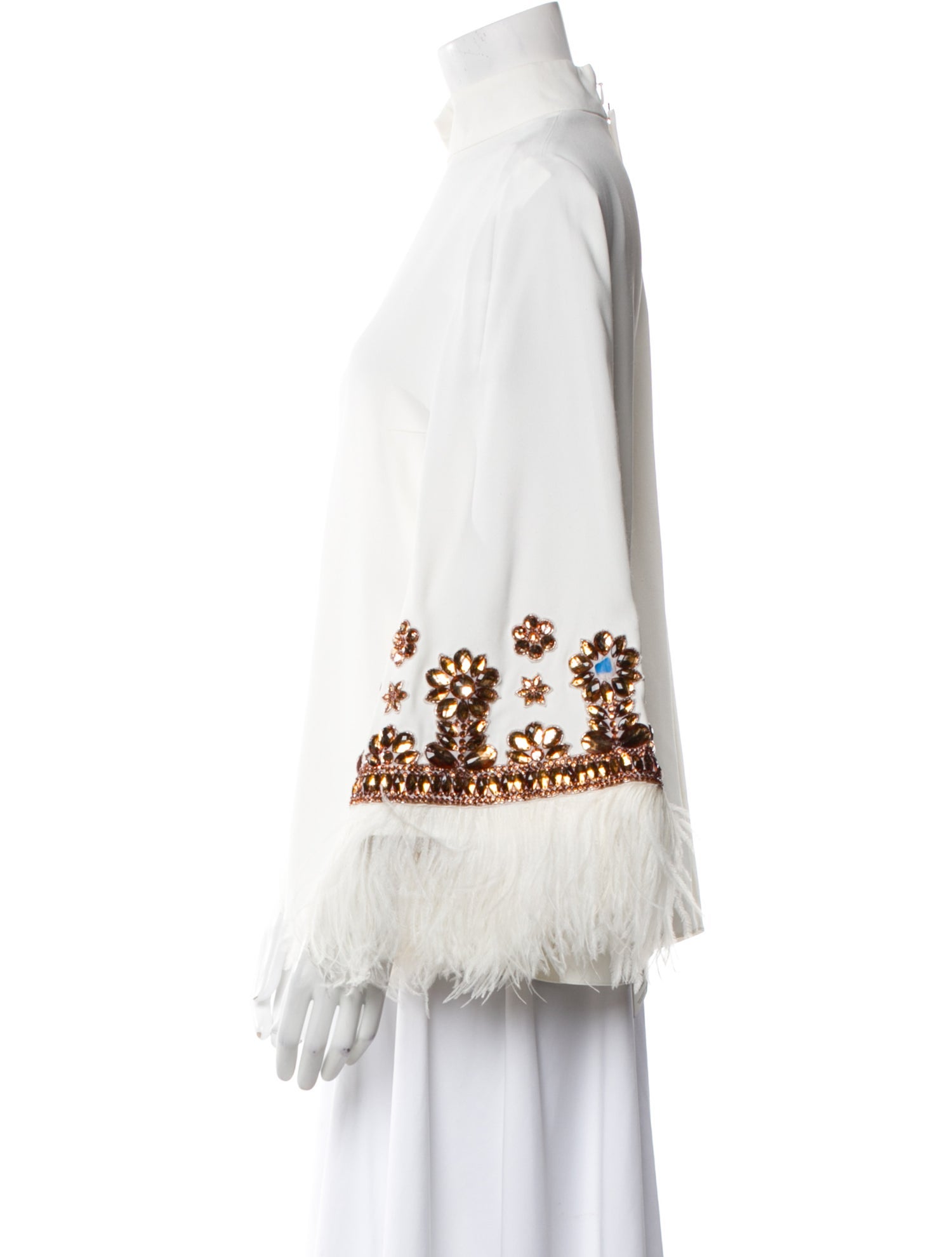 Andrew Gn Mock Neck Three-Quarter Sleeve Blouse