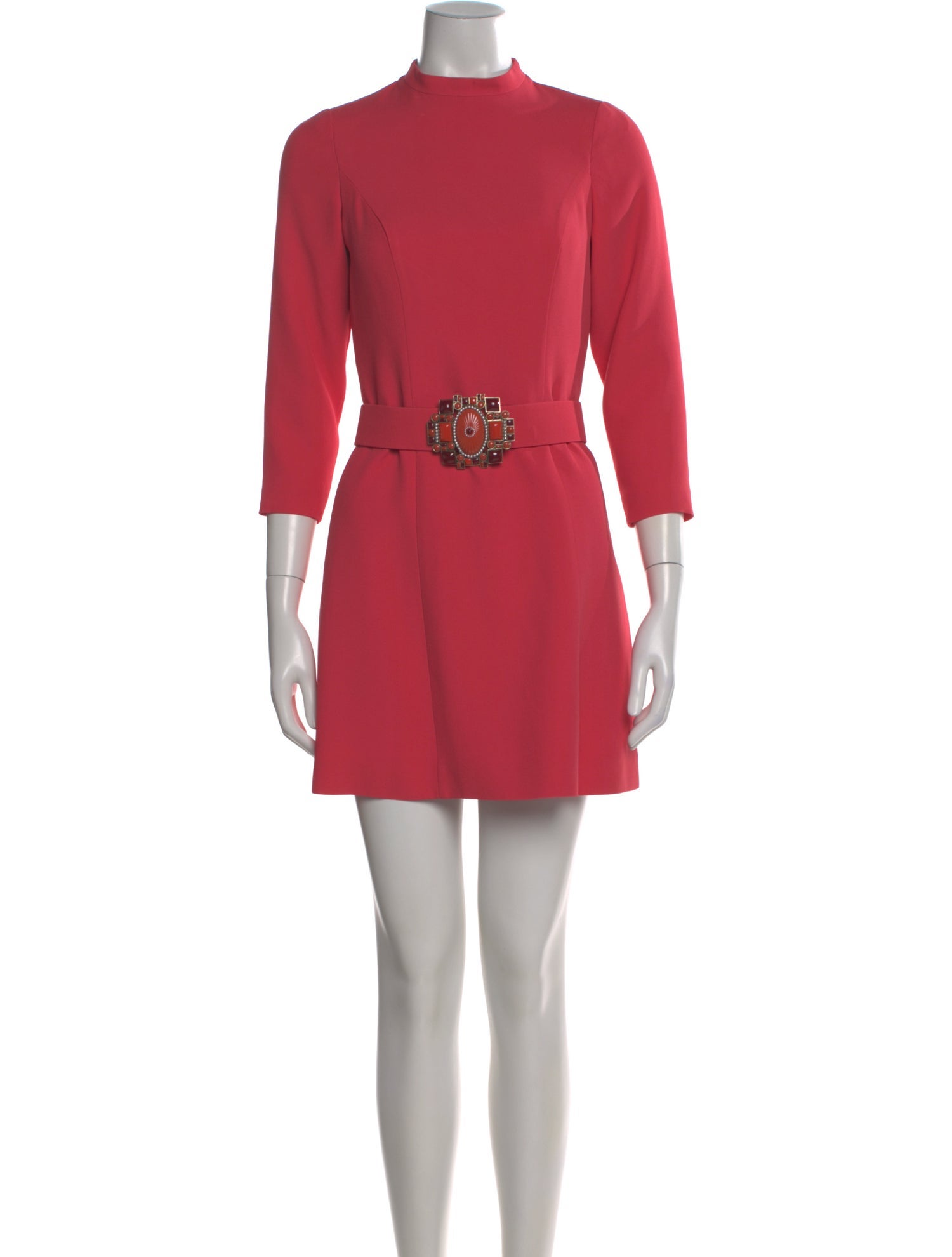 andrew gn red dress Andrew Gn Mock Neck Long Dress - Red Dresses, Clothing - AND30051