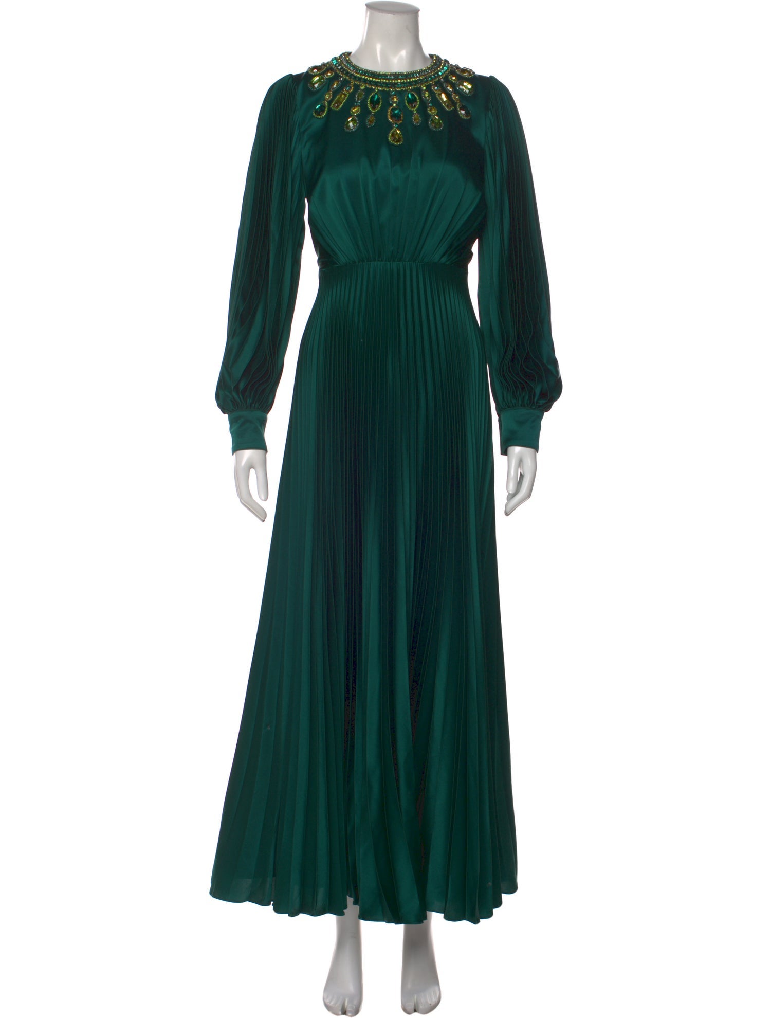 andrew gn green dress Silk Long Dress