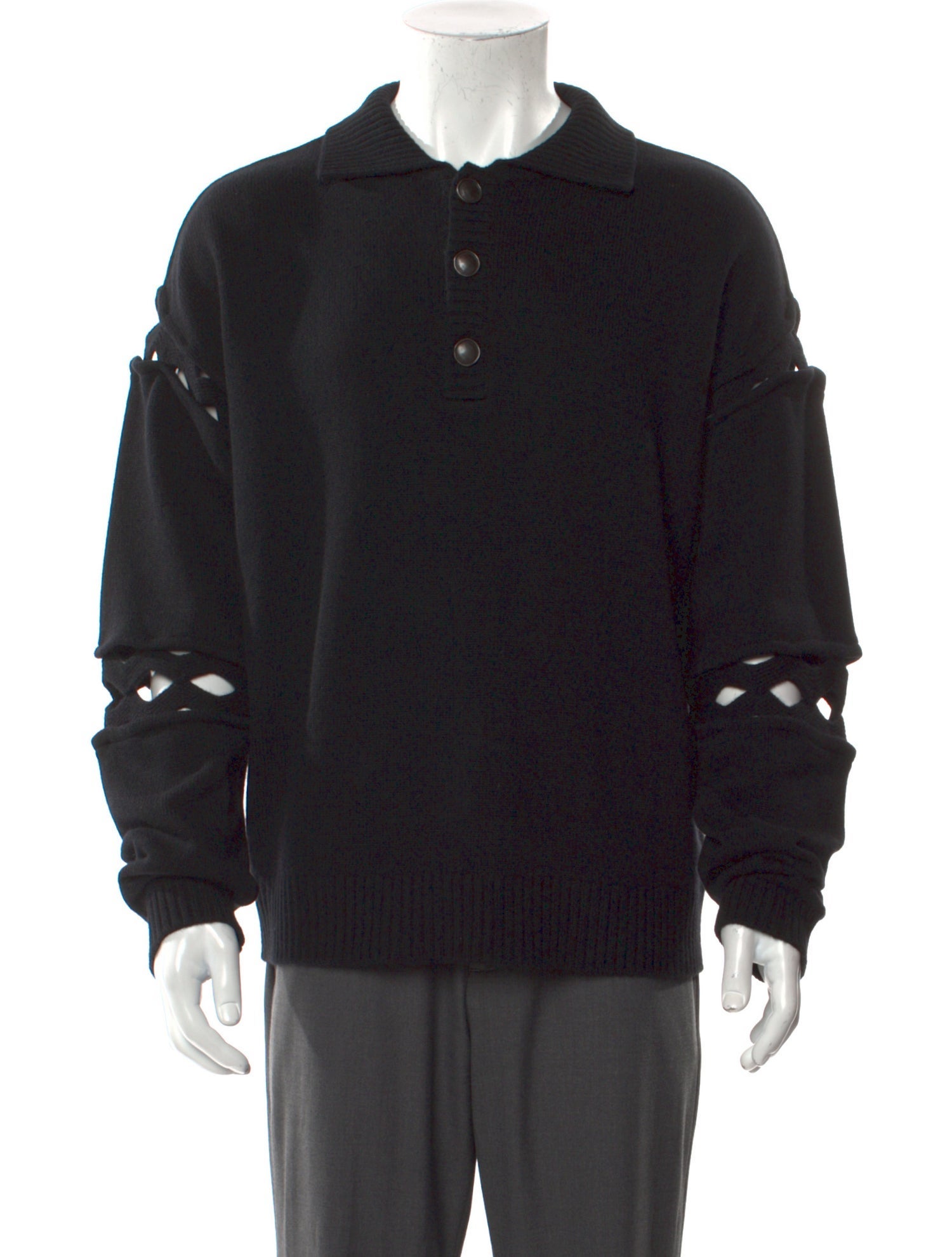 Andersson Bell Collar Long Sleeve Polo Sweater
