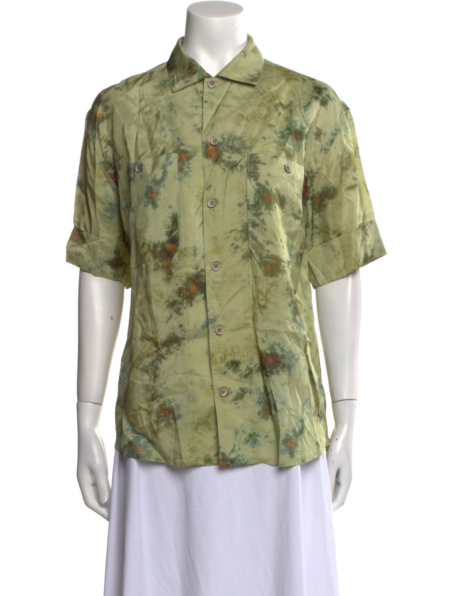 Andersson Bell Printed Short Sleeve Button-Up Top