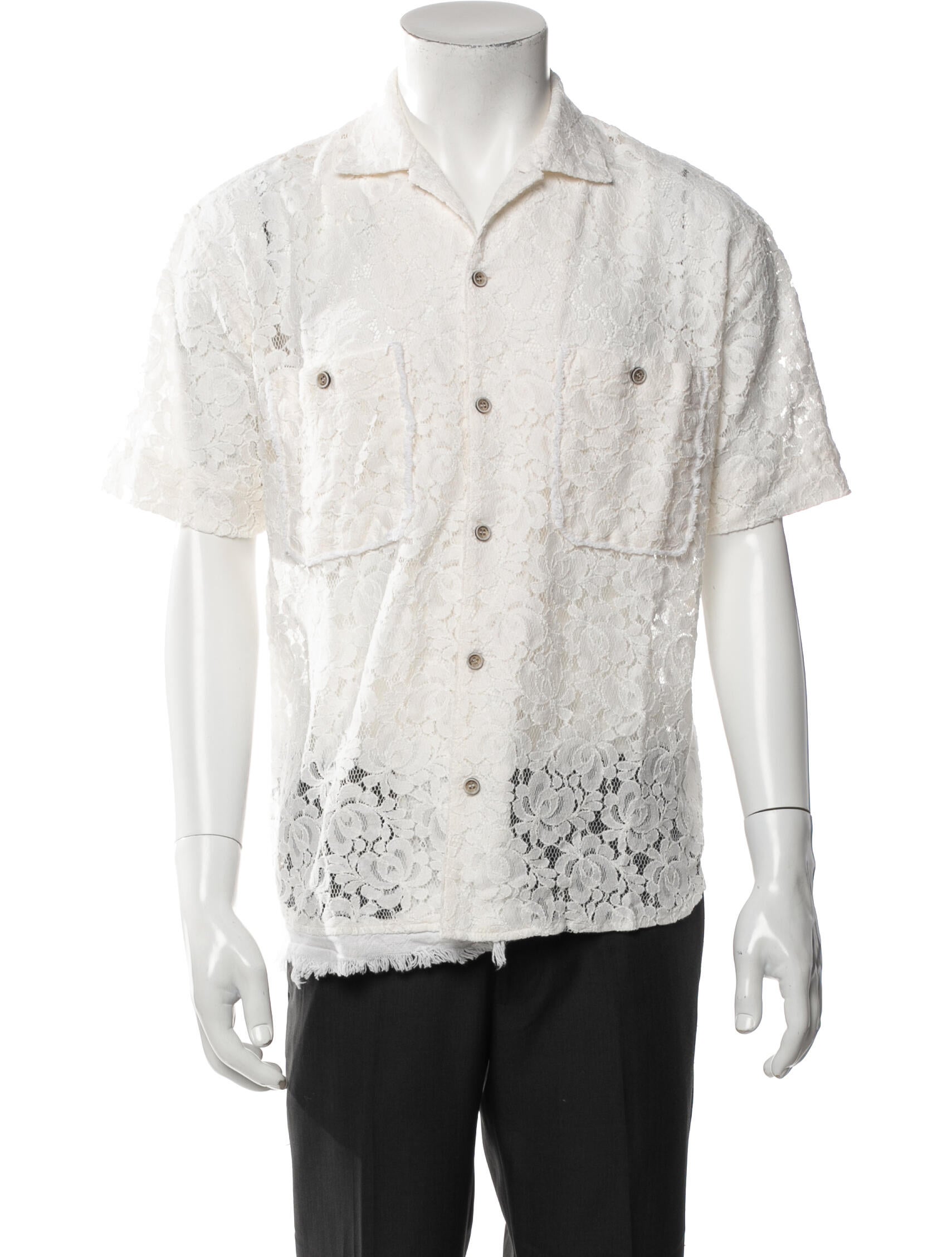 Andersson Bell Lace Pattern Short Sleeve Shirt