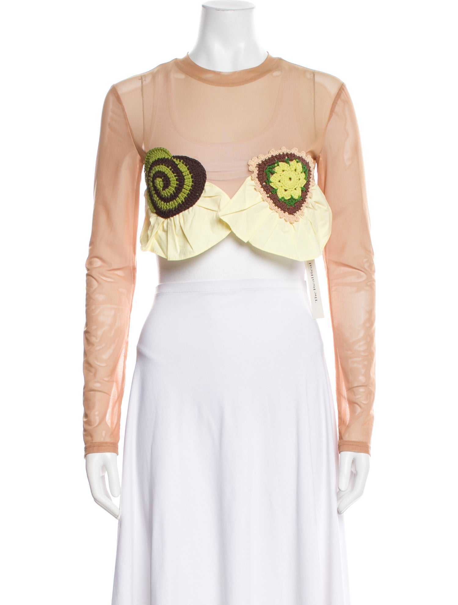 Andersson Bell Graphic Print Crew Neck Crop Top w/ Tags