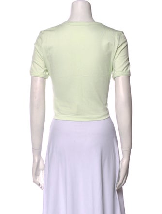 Andersson Bell Graphic Print Crew Neck Crop Top