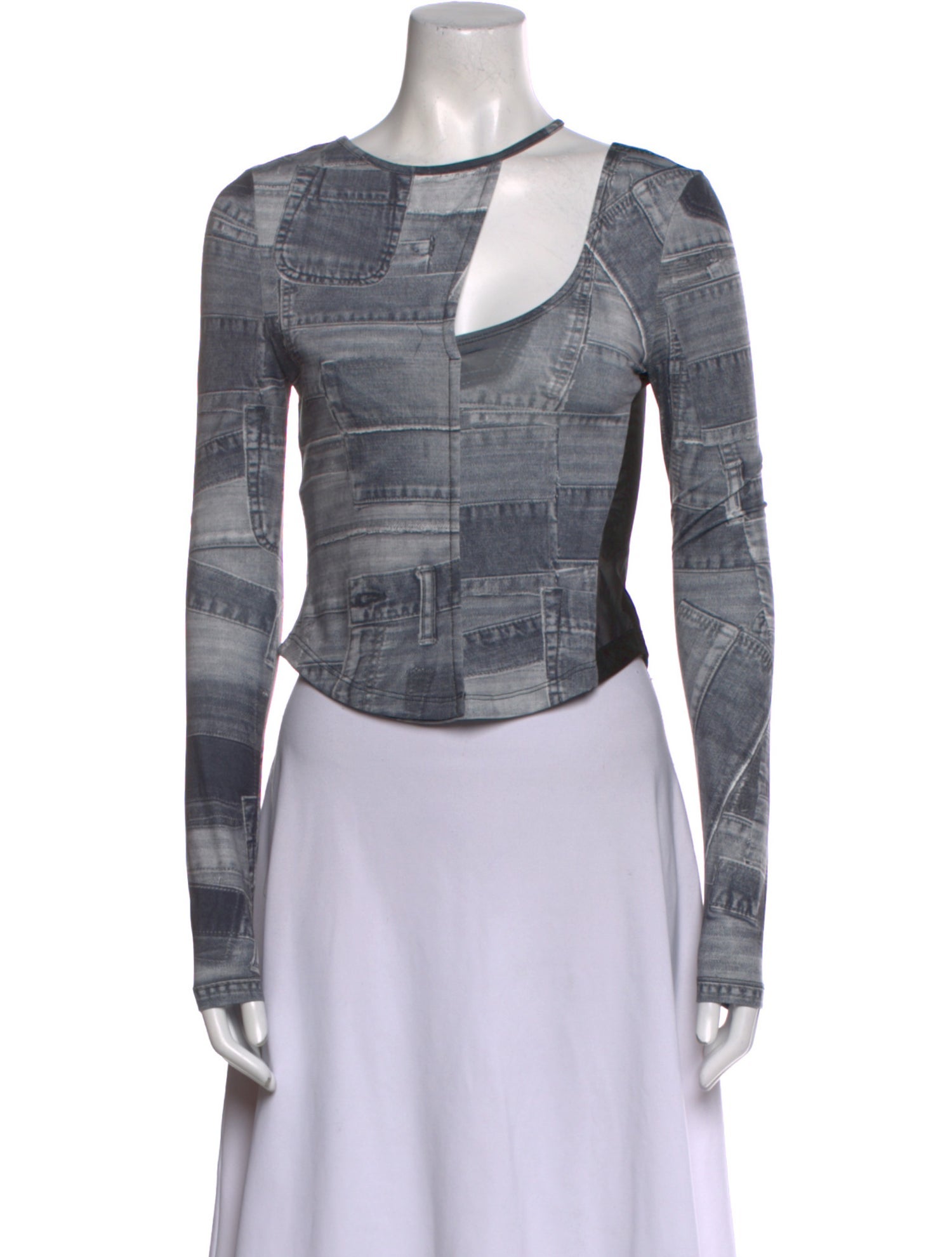 Andersson Bell Printed Scoop Neck Crop Top w/ Tags