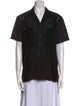 Andersson Bell Lace Pattern Short Sleeve Button-Up Top