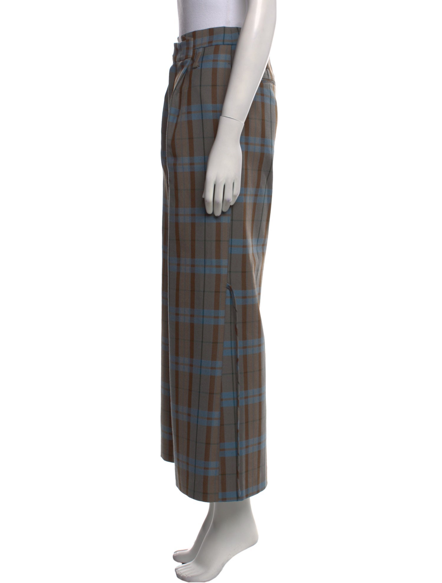 Andersson Bell Plaid Print Wide Leg Pants