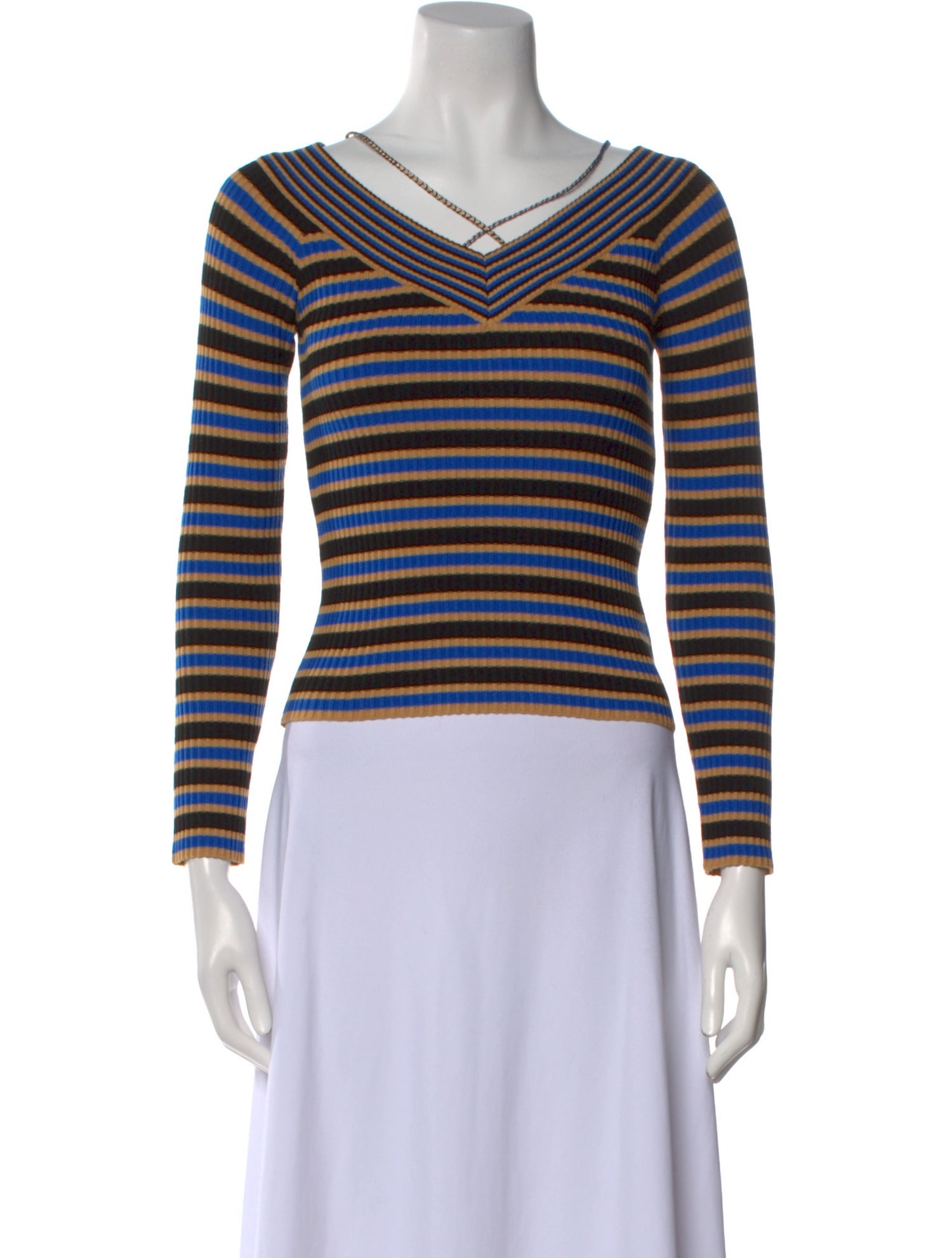 Andersson Bell Striped V-Neck Top