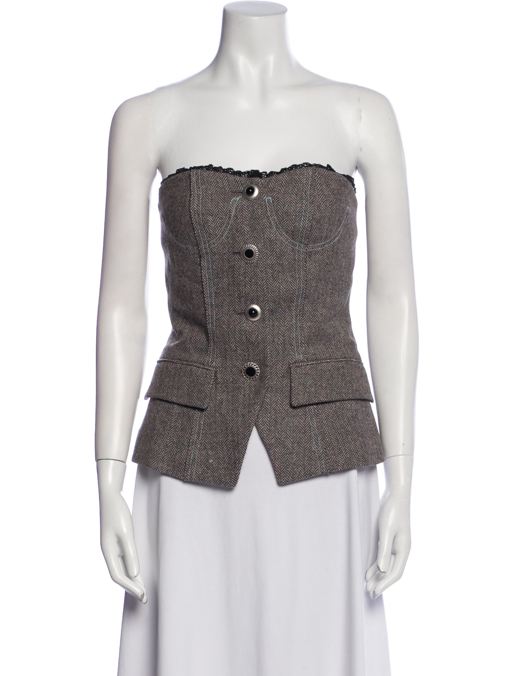 Andersson Bell Wool Strapless Top