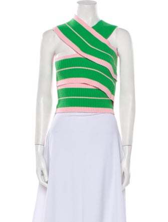 Andersson Bell Striped V-Neck Crop Top