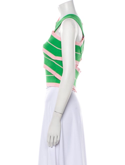 Andersson Bell Striped V-Neck Crop Top