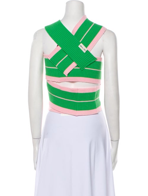 Andersson Bell Striped V-Neck Crop Top