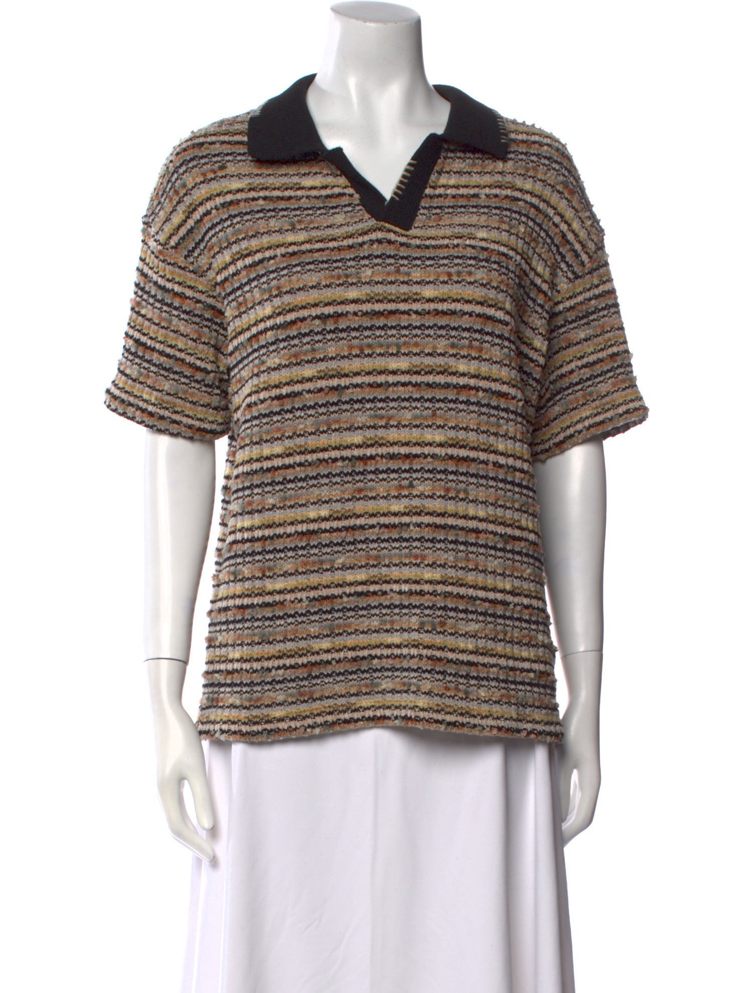 Andersson Bell Striped V-Neck Polo