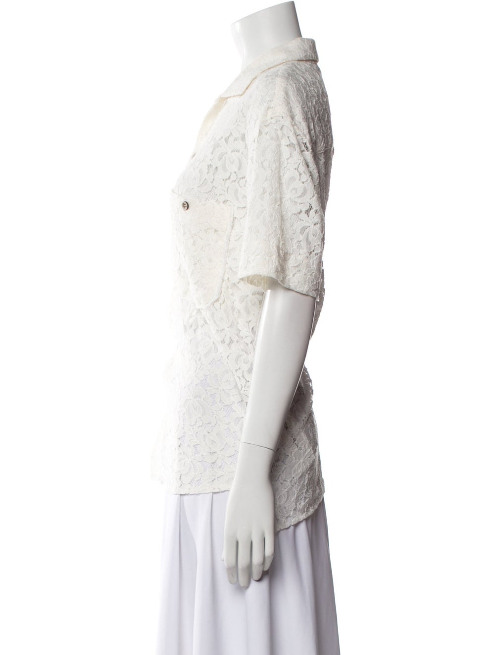 Andersson Bell Button-Up Top Neutrals Lace Patter… - image 2