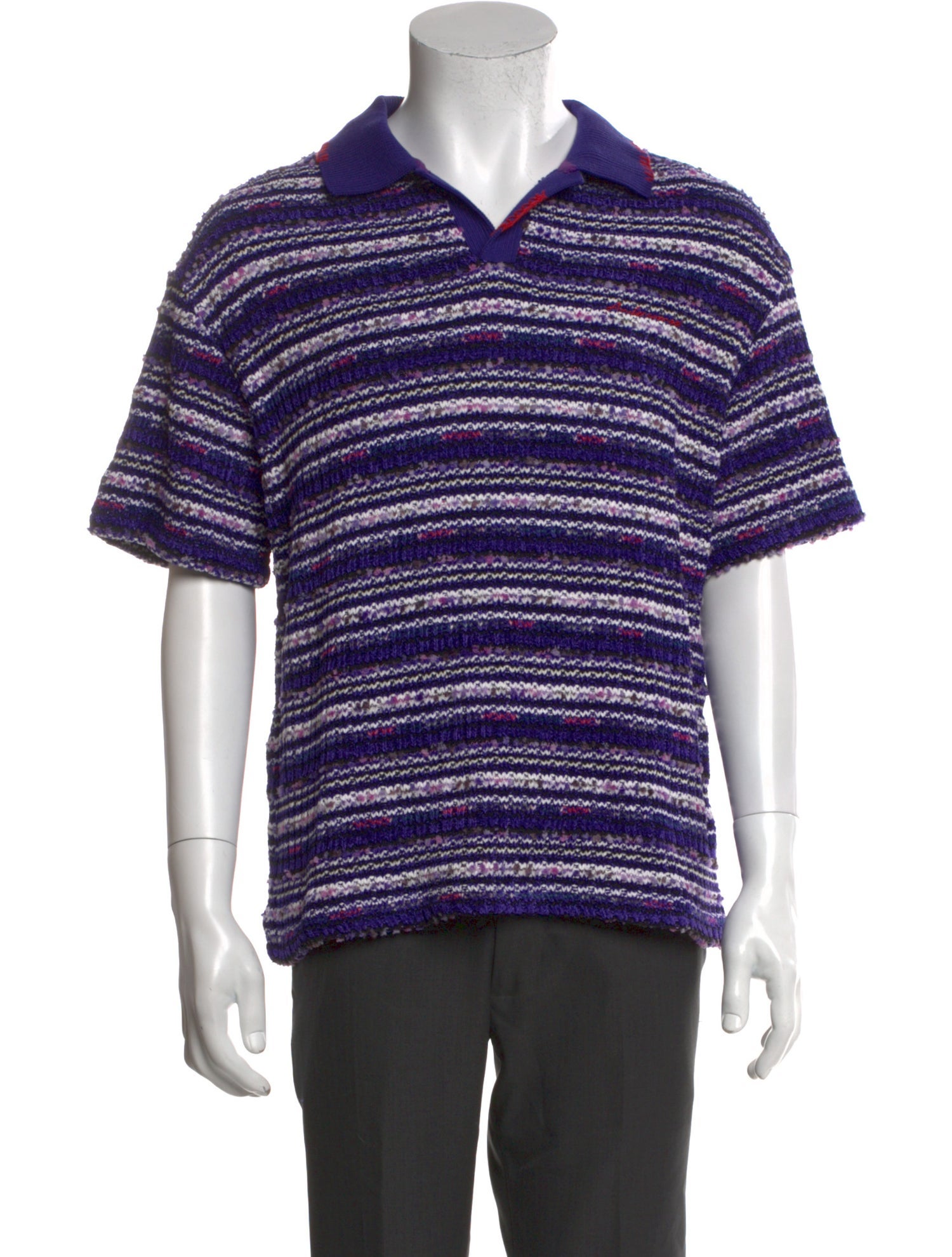 Andersson Bell Striped Collar Polo Shirt