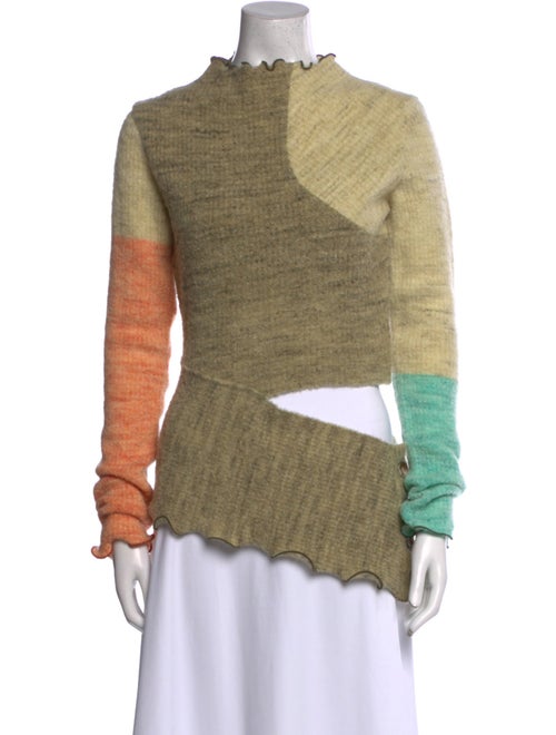 Andersson Bell Colorblock Pattern Mock Neck Sweater