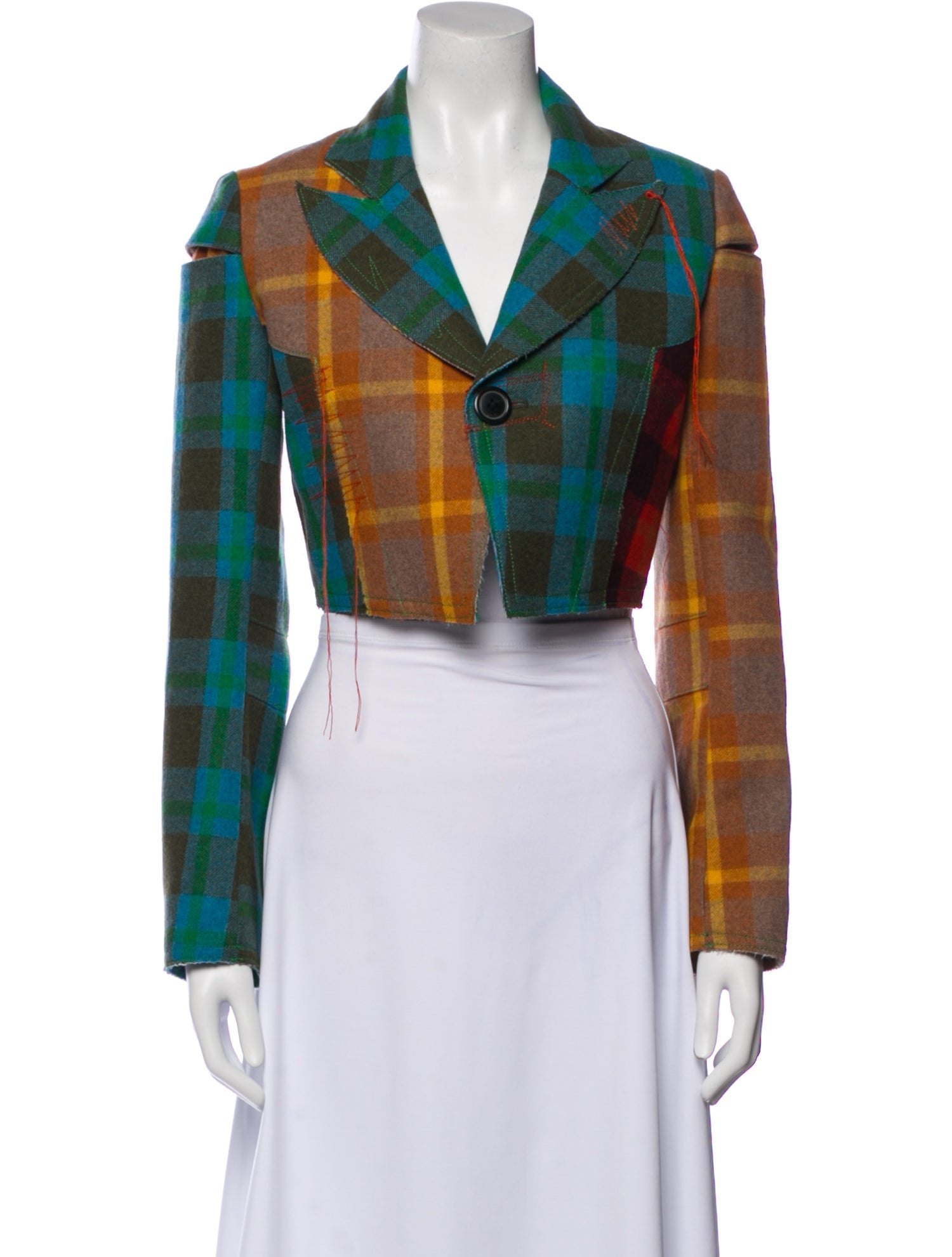 Andersson Bell Wool Plaid Print Blazer