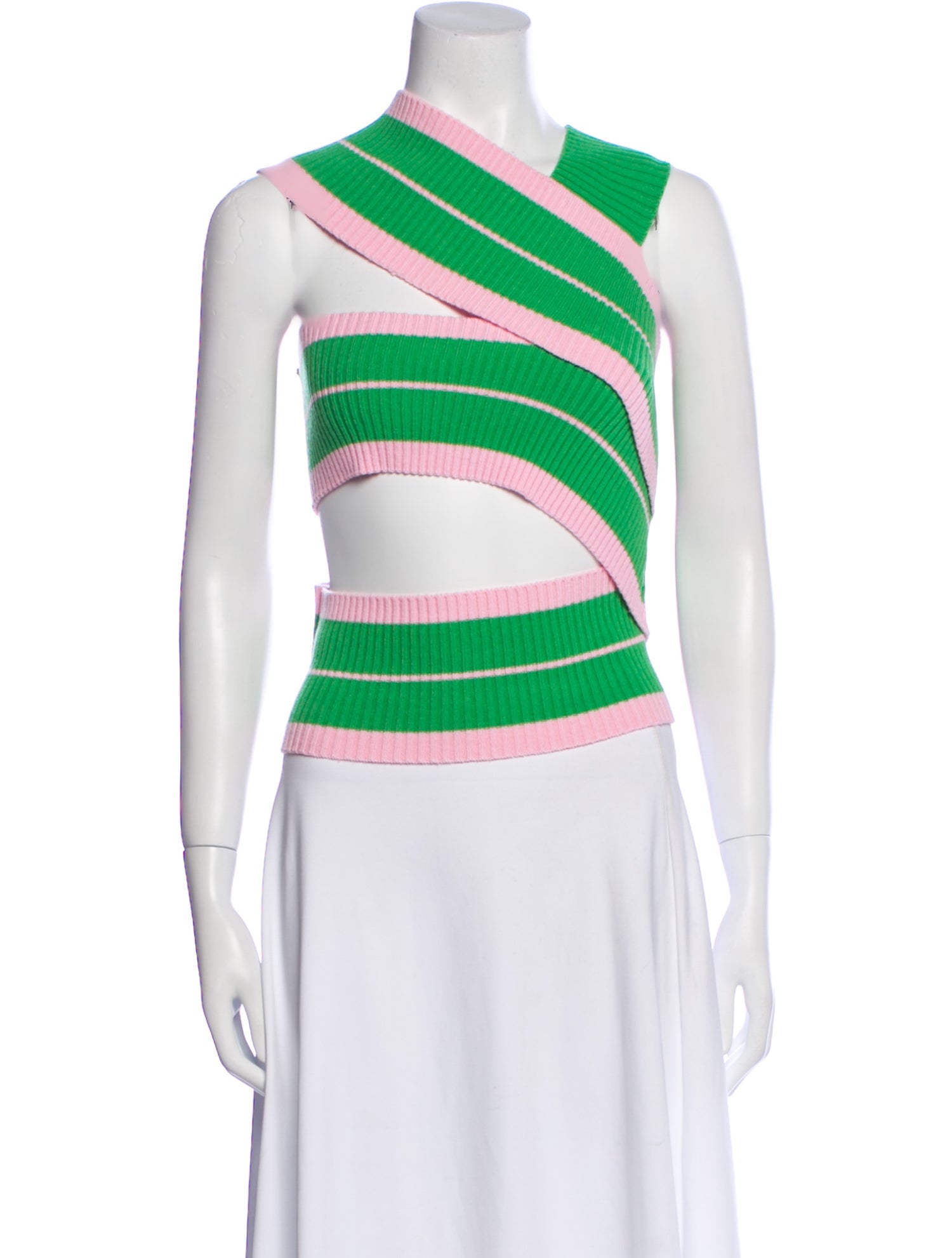 Andersson Bell Striped Asymmetrical Sweater