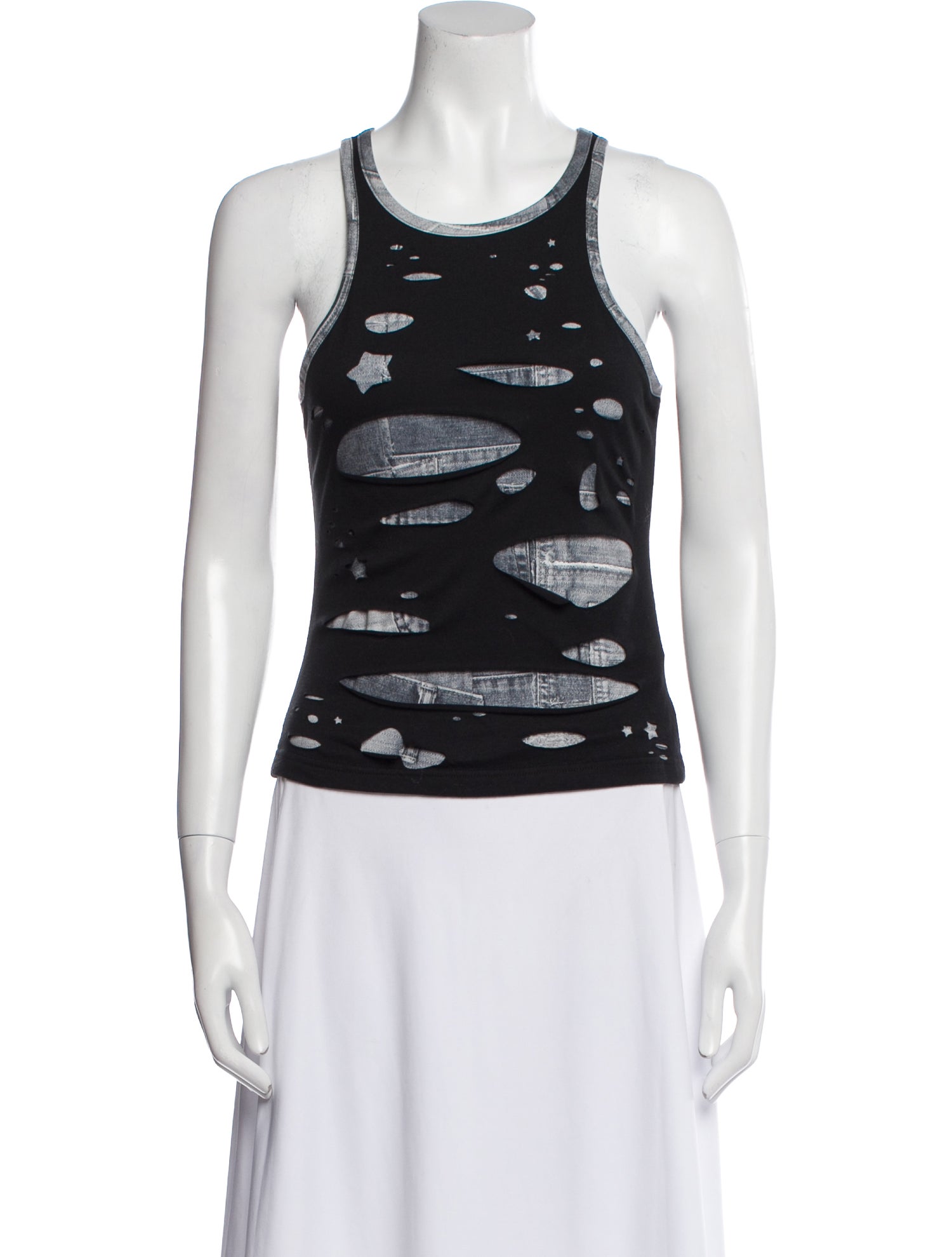 Andersson Bell Printed Scoop Neck Top