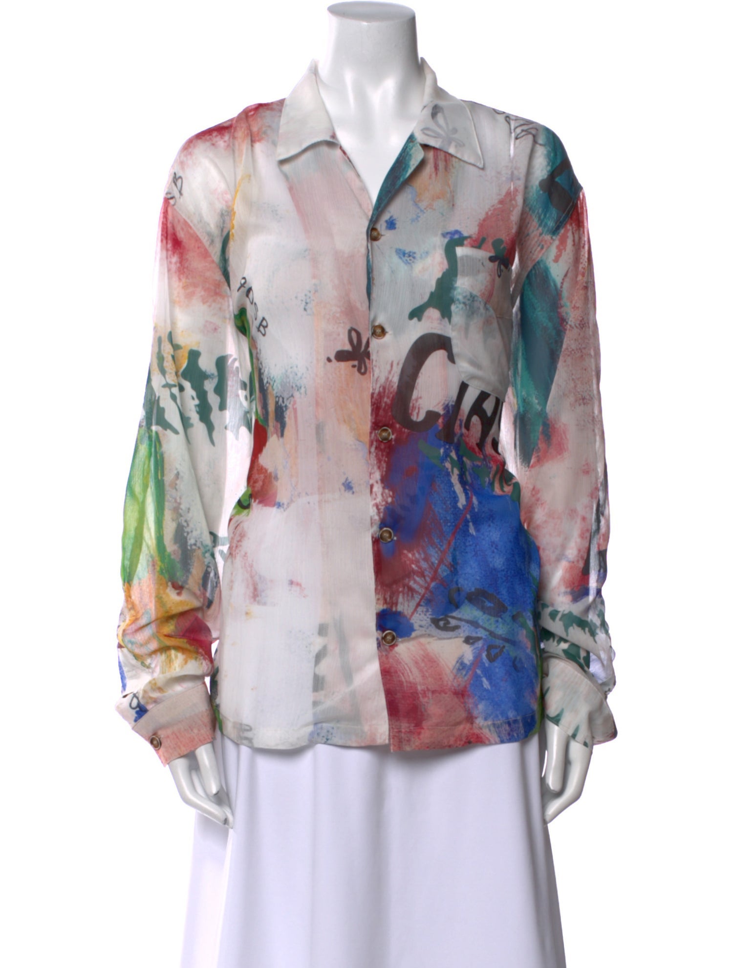 Andersson Bell Floral Print Long Sleeve Button-Up Top