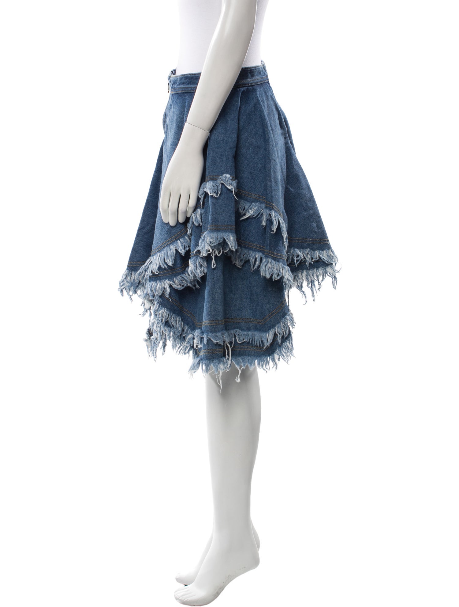 Andersson Bell Raw-Edge Trim Knee-Length Skirt