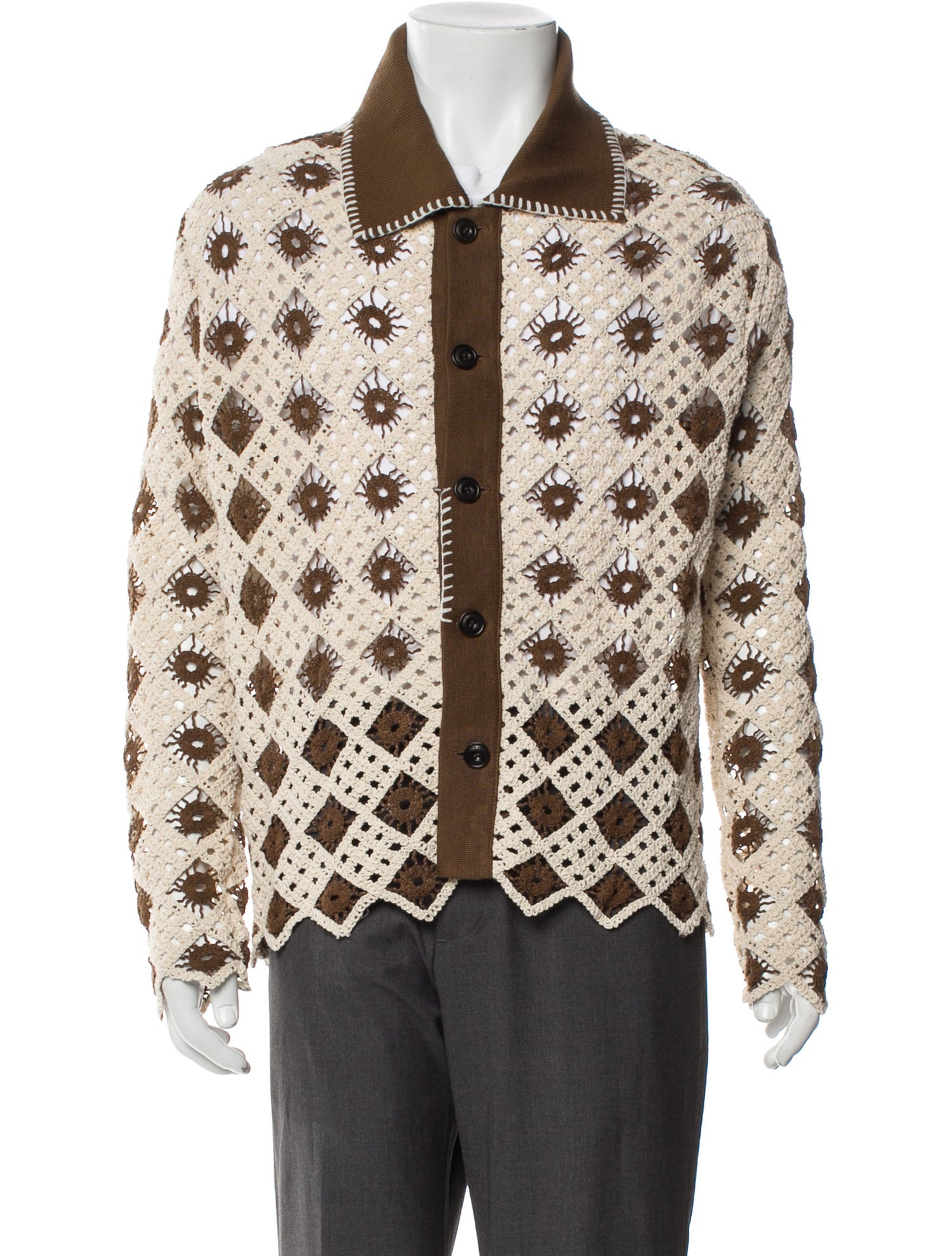 Andersson Bell Patterned Collar Cardigan