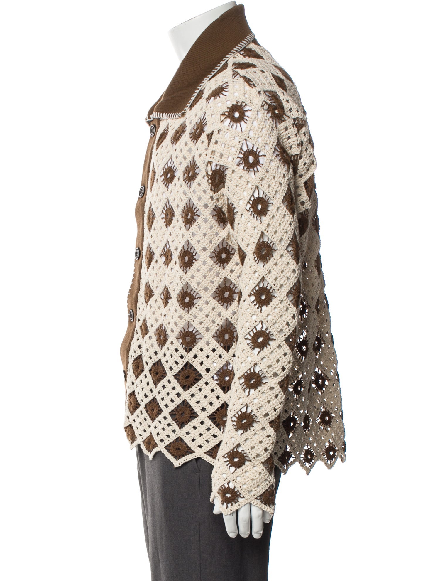 Andersson Bell Patterned Collar Cardigan