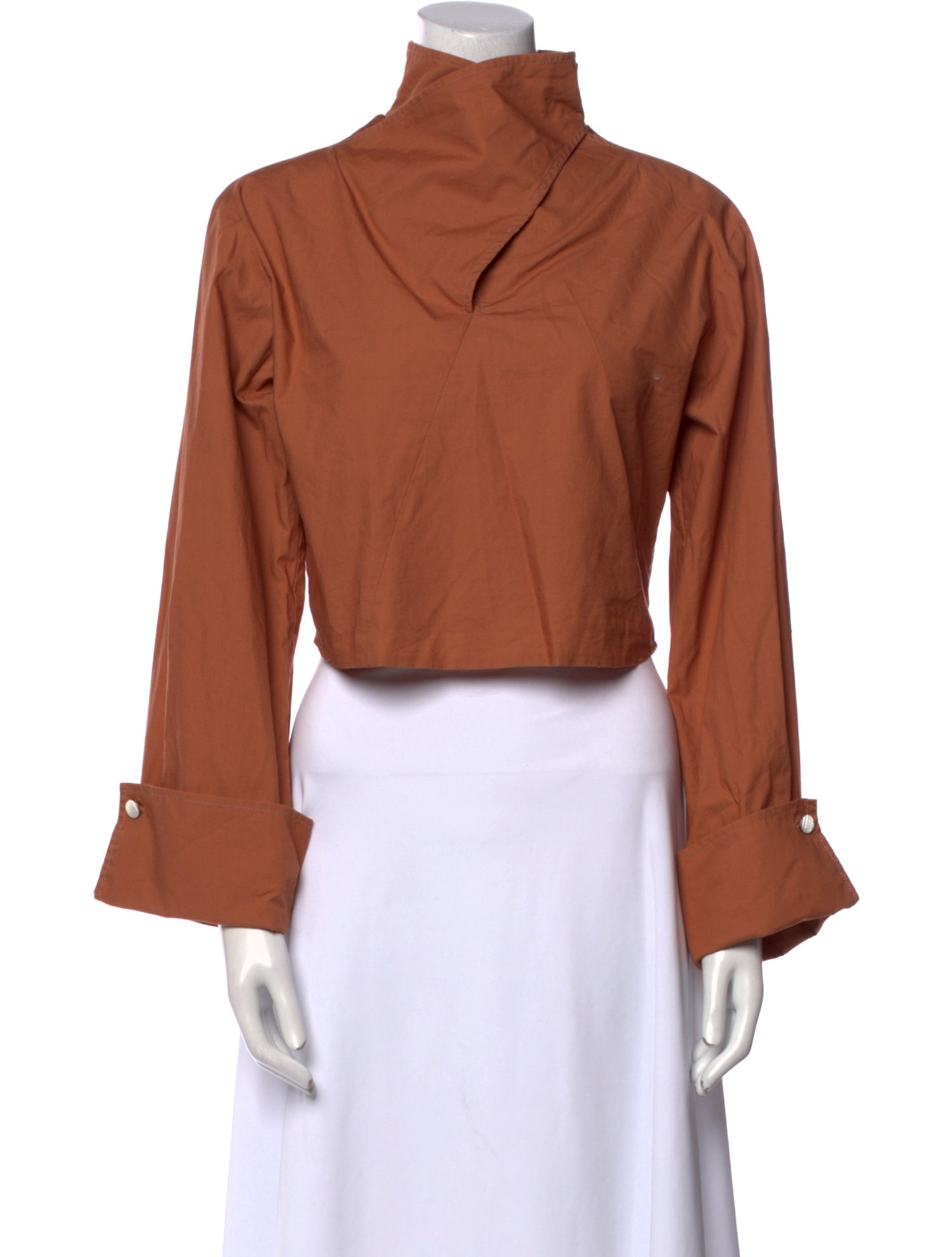 Andersson Bell Mock Neck Long Sleeve Crop Top