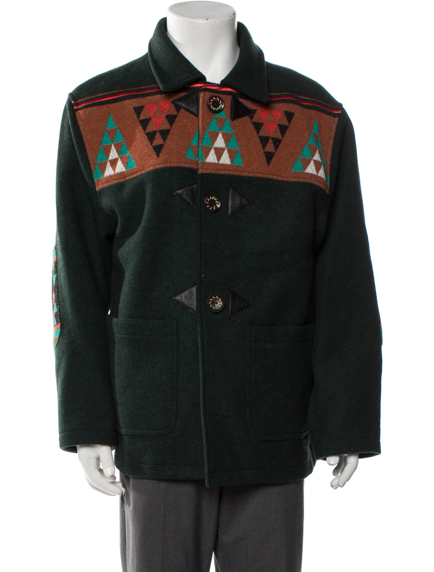 Andersson Bell Wool Graphic Print Denim Jacket