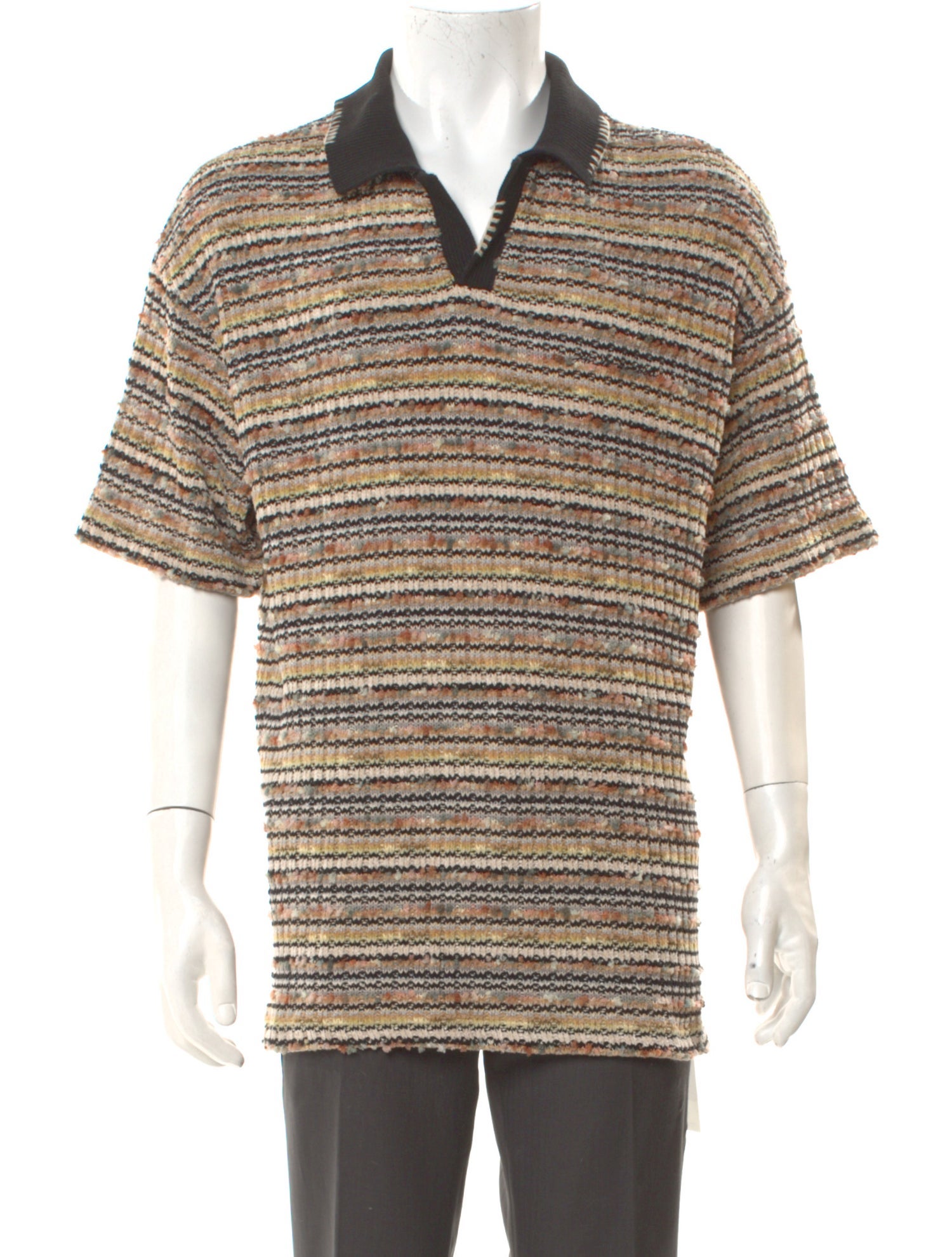 Andersson Bell Striped Crew Neck Polo Sweater w/ Tags