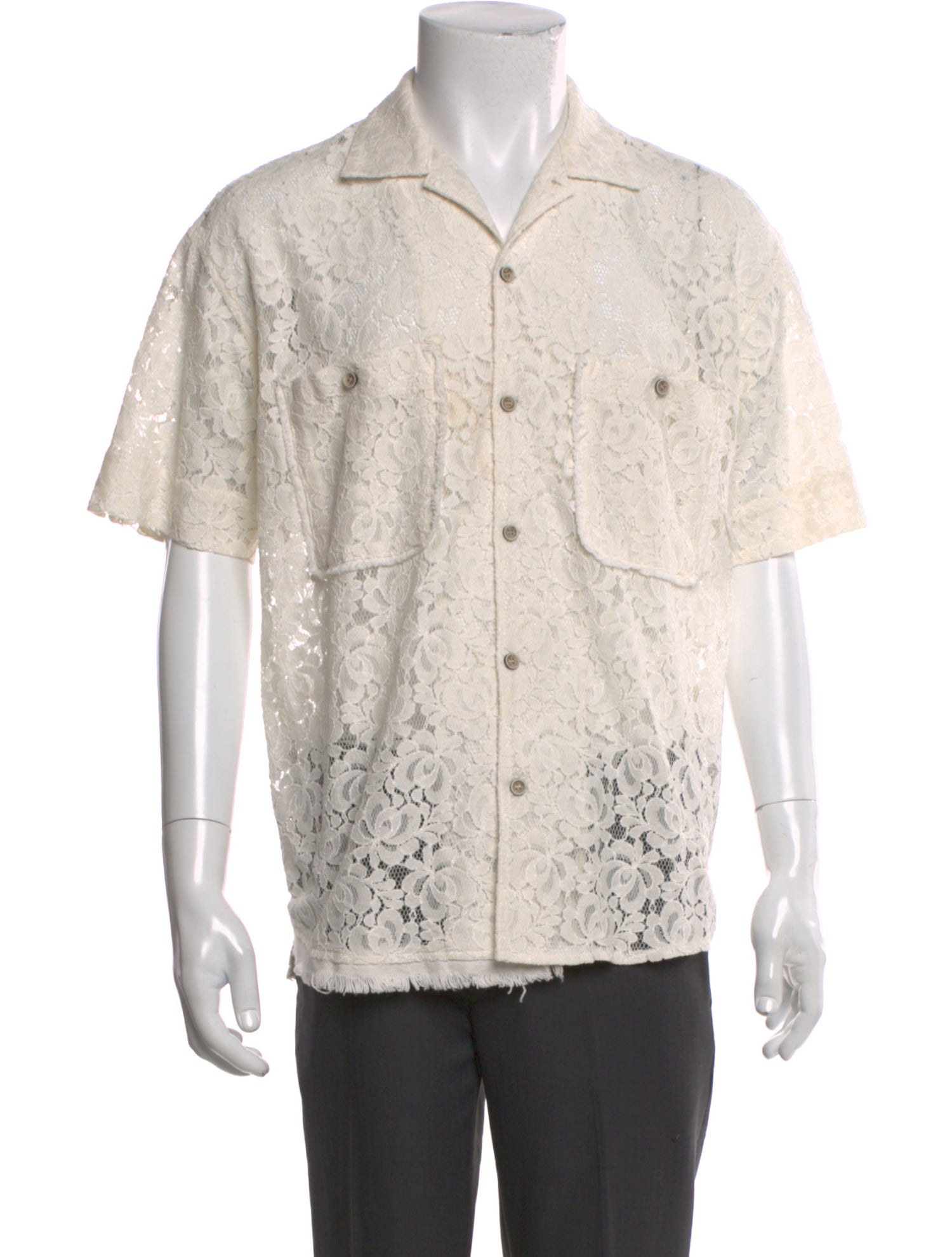 Andersson Bell Lace Pattern Short Sleeve Shirt