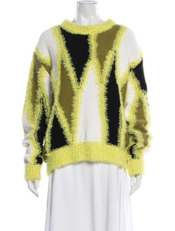 Pre-owned Andersson Bell Colorblock Pattern Crew Neck Sweater In Yellow