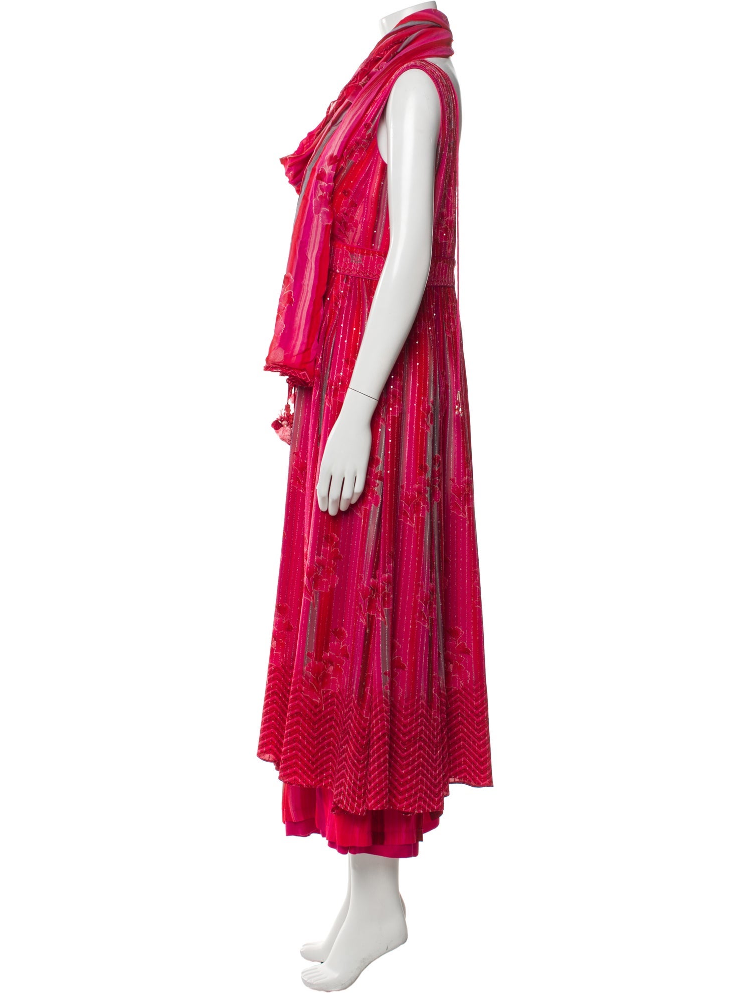 Anita Dongre Striped Sequin Embellishments Pant Set