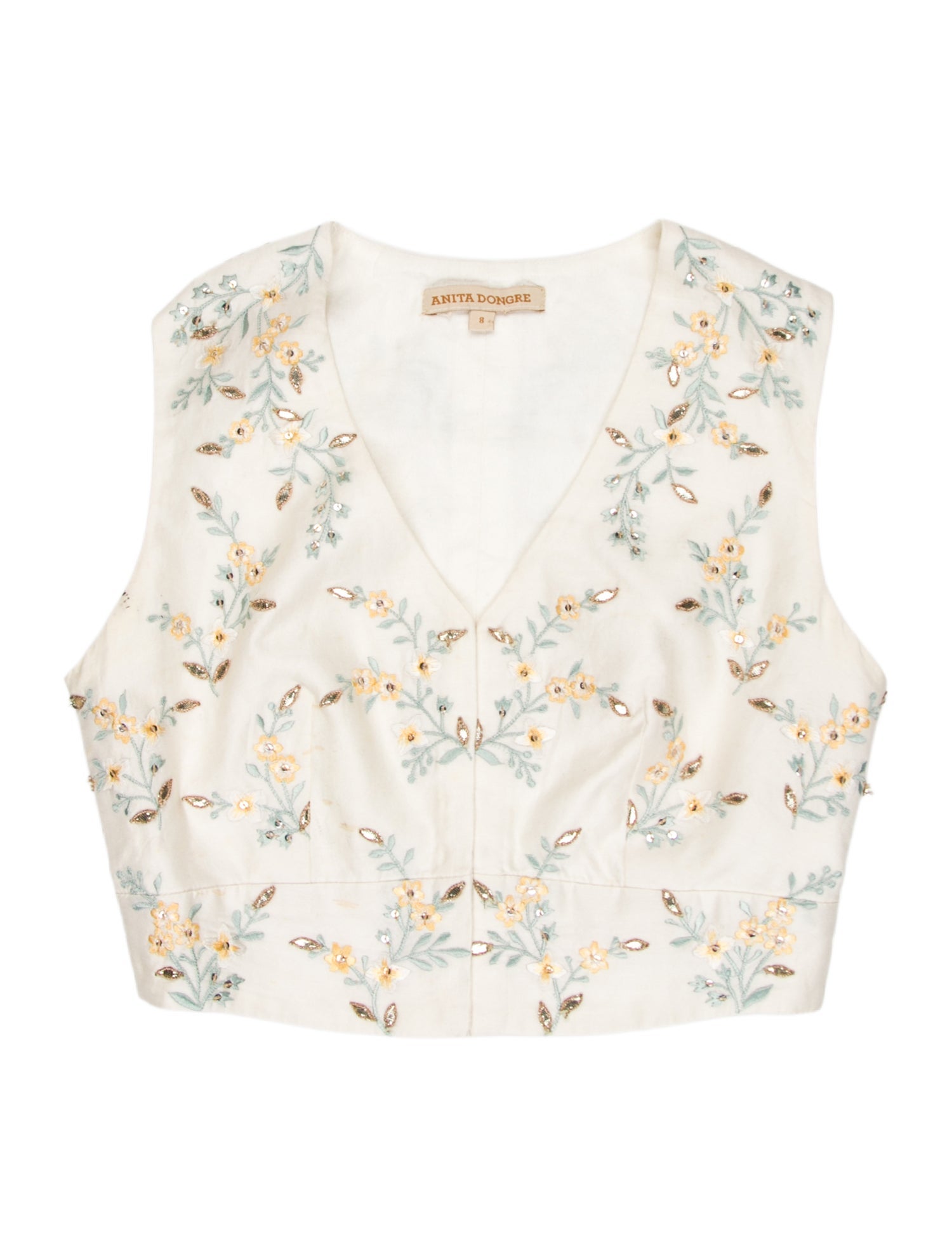 Anita Dongre Floral Print Strapless Crop Top